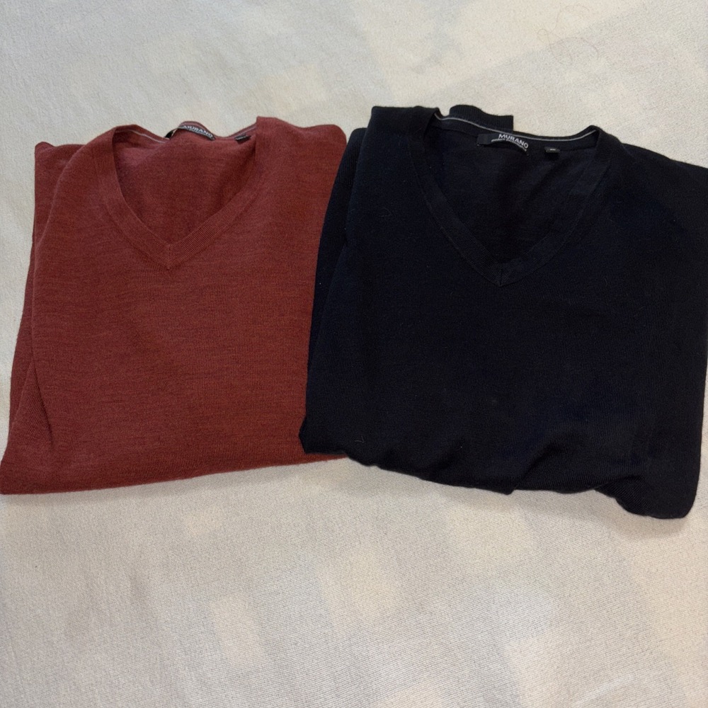 MURANO Modern Performance Knit Pullover‎ Sweaters Lot of 2 Men's SzXL Casual EUC